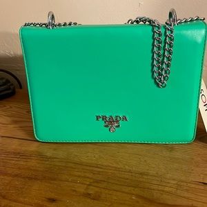 Green crossbody with logo